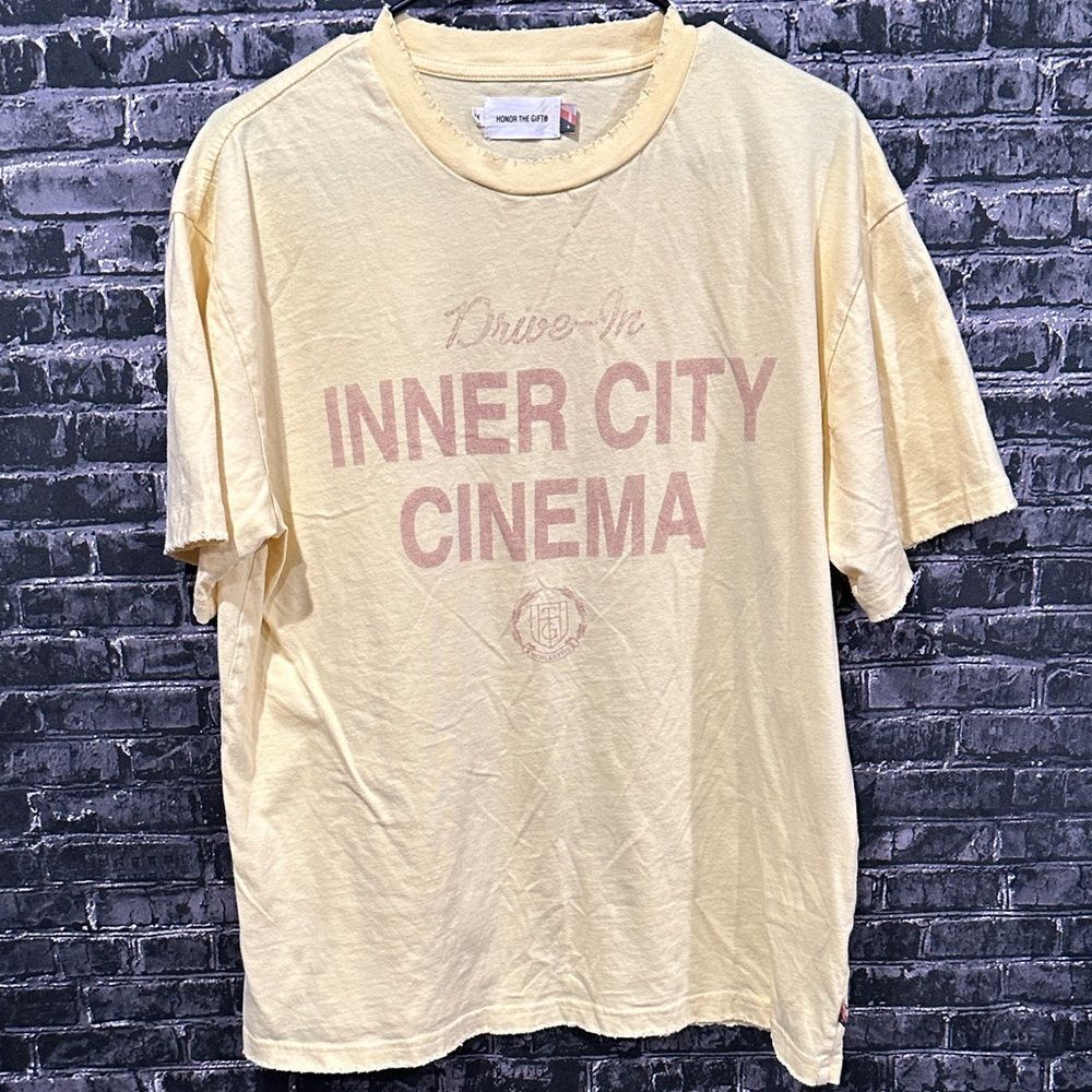 Honor the Gift Men's Cinema SS Tee in Yellow Cream!